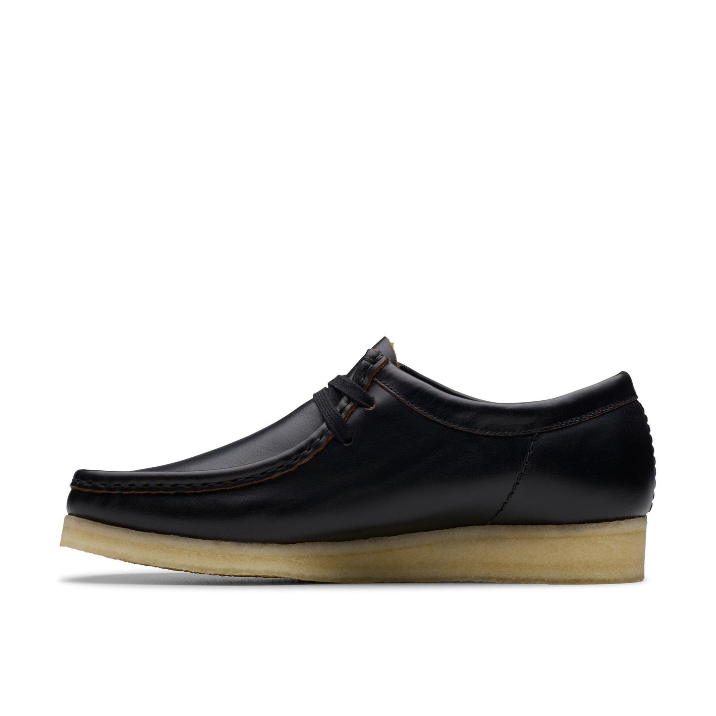 Clarks Wallabee 26181127 Mens Black Leather Oxfords & Lace Ups Casual Shoes