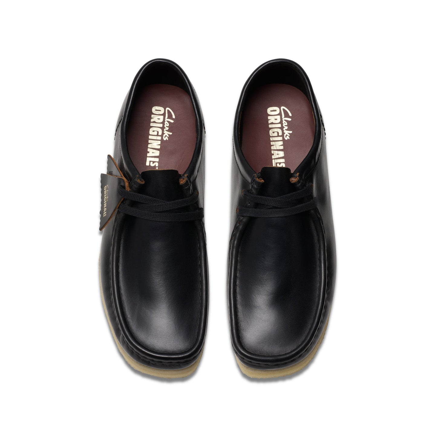 Clarks Wallabee 26181127 Mens Black Leather Oxfords & Lace Ups Casual Shoes