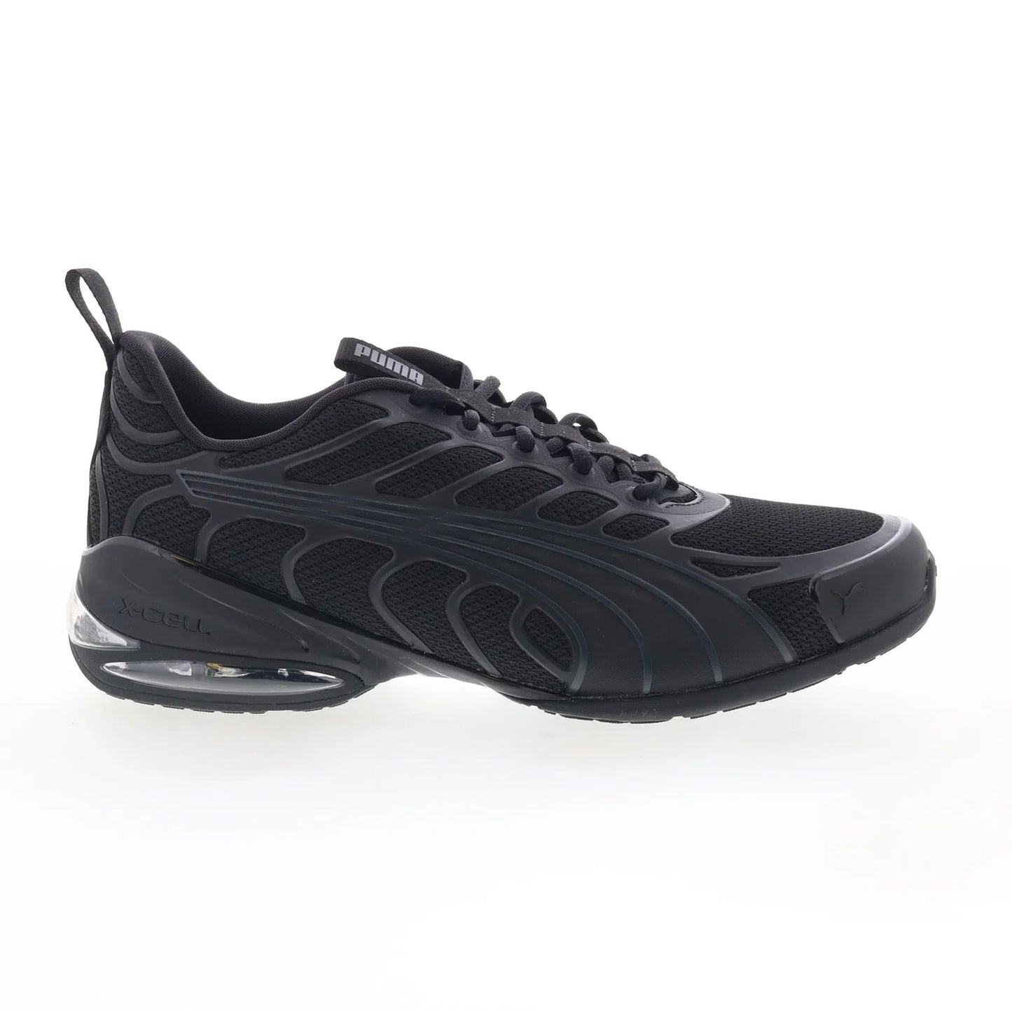 Puma Voltra 31258901 Mens Black Leather Lace Up Lifestyle Sneakers Shoes