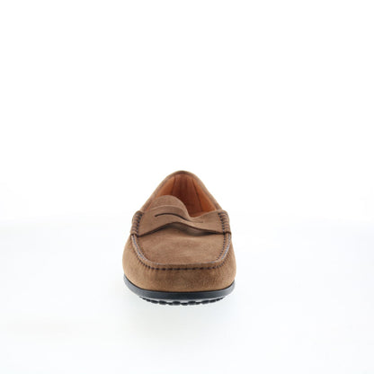 Zelli Italia Monza Sueded Calfskin Mens Brown Loafers Penny Shoes