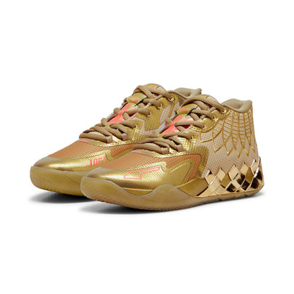 Puma Lamelo Ball MB.01 Golden Child Mens Gold Athletic Basketball Shoes