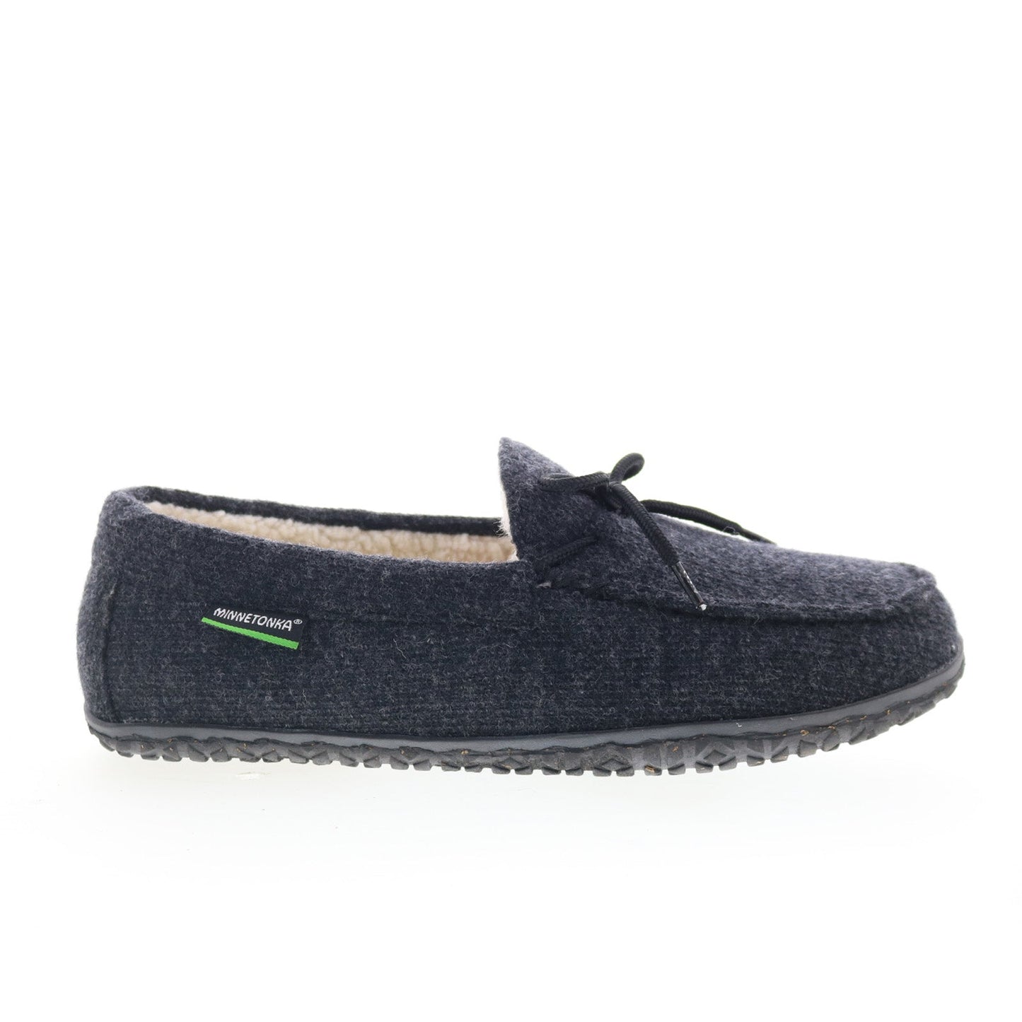 Minnetonka Eco Oak 4715-CHR Mens Gray Canvas Slip On Loafer Slippers Shoes