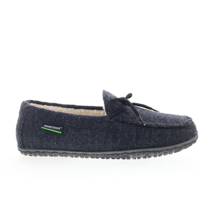 Minnetonka Eco Oak 4715-CHR Mens Gray Canvas Slip On Loafer Slippers Shoes