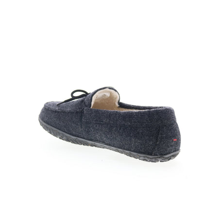 Minnetonka Eco Oak 4715-CHR Mens Gray Canvas Slip On Loafer Slippers Shoes