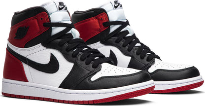 Nike Womens Air Jordan 1 Retro High Sneakers - 'Satin Black Toe'