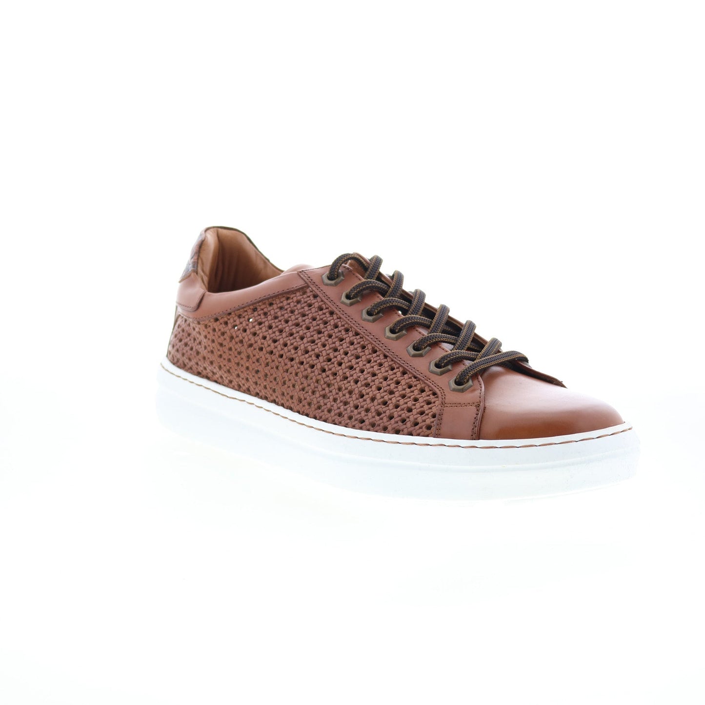 Zelli Italia Vento Calfskin Embossed Crocodile Mens Brown Sneakers Shoes