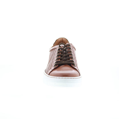 Zelli Italia Vento Calfskin Embossed Crocodile Mens Brown Sneakers Shoes