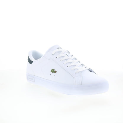 Lacoste Powercourt 125 2 SMA Mens White Leather Lifestyle Sneakers Shoes