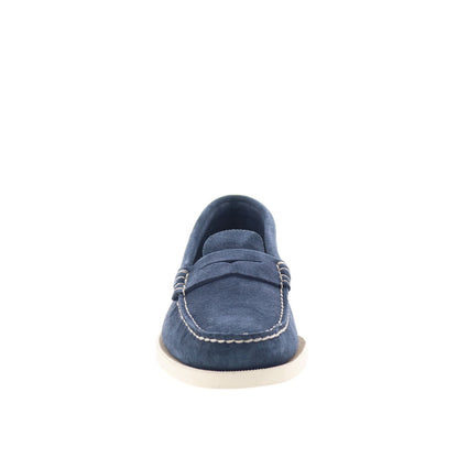 Sebago Dan Boat Flesh Out Mens Blue Suede Loafers & Slip Ons Penny Shoes