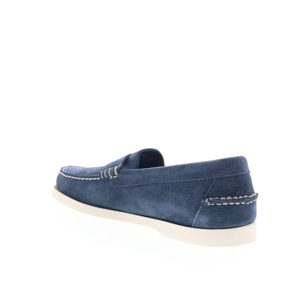 Sebago Dan Boat Flesh Out Mens Blue Suede Loafers & Slip Ons Penny Shoes
