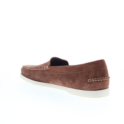 Sebago Frank Boat Roughout Mens Brown Suede Loafers & Slip Ons Casual Shoes