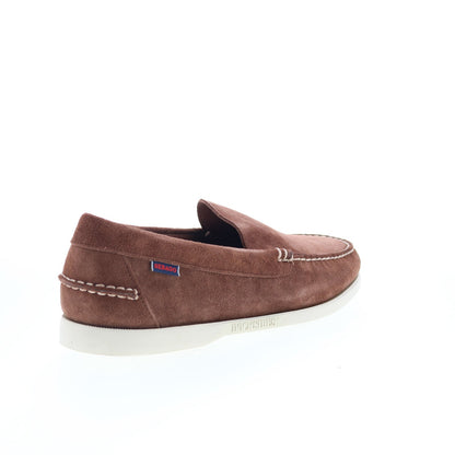 Sebago Frank Boat Roughout Mens Brown Suede Loafers & Slip Ons Casual Shoes