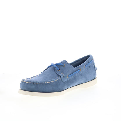 Sebago Portland Flesh Out Mens Blue Suede Loafers & Slip Ons Boat Shoes