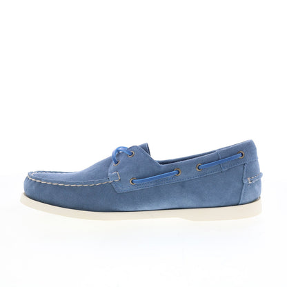 Sebago Portland Flesh Out Mens Blue Suede Loafers & Slip Ons Boat Shoes