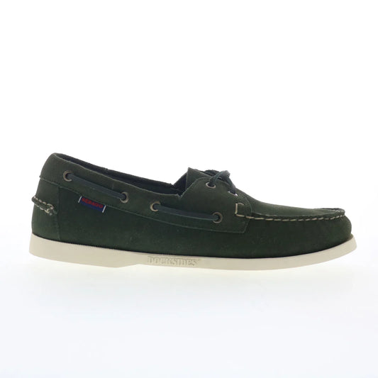 Sebago Portland Flesh Out Mens Green Suede Loafers & Slip Ons Boat Shoes