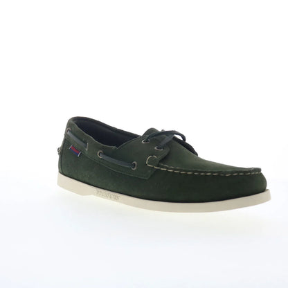 Sebago Portland Flesh Out Mens Green Suede Loafers & Slip Ons Boat Shoes