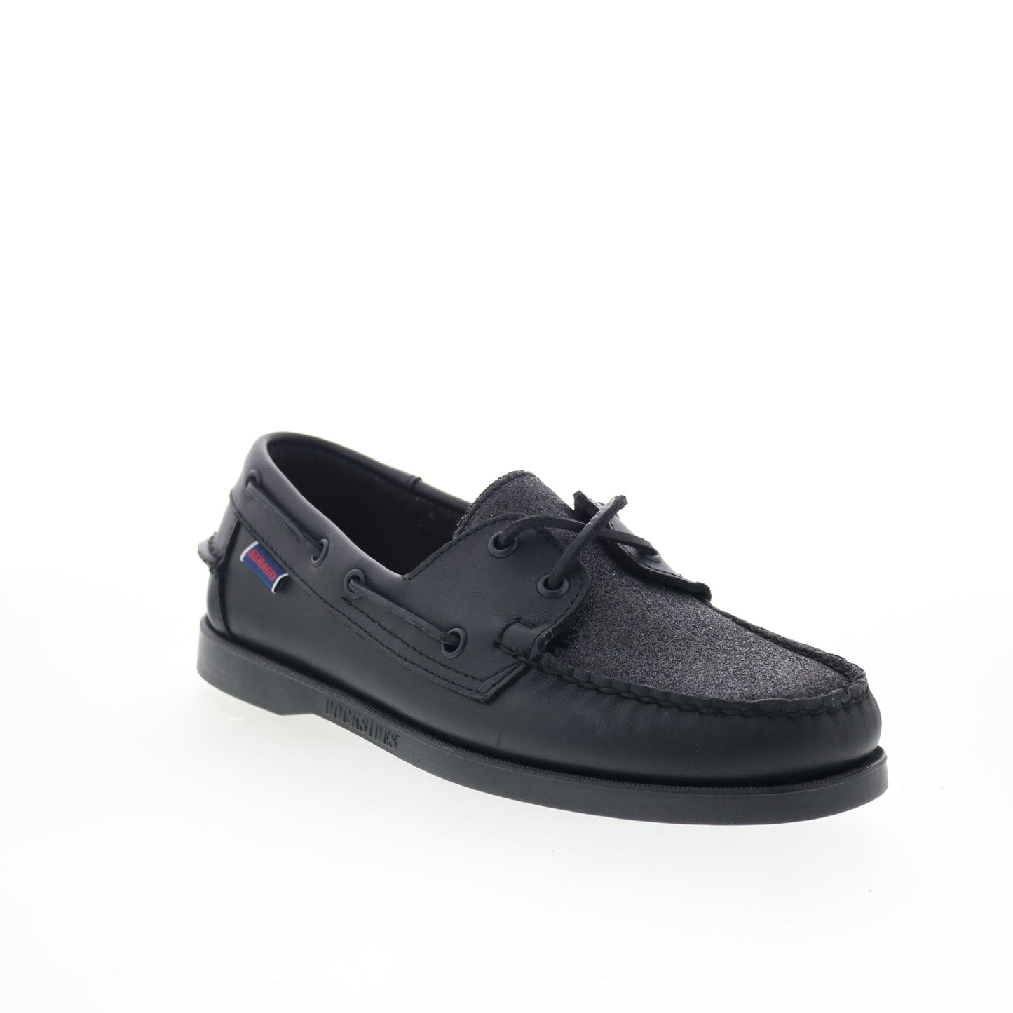 Sebago Portland Vamp Glitter Mens Black Loafers & Slip Ons Boat Shoes