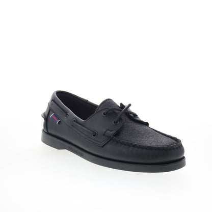 Sebago Portland Vamp Glitter Mens Black Loafers & Slip Ons Boat Shoes