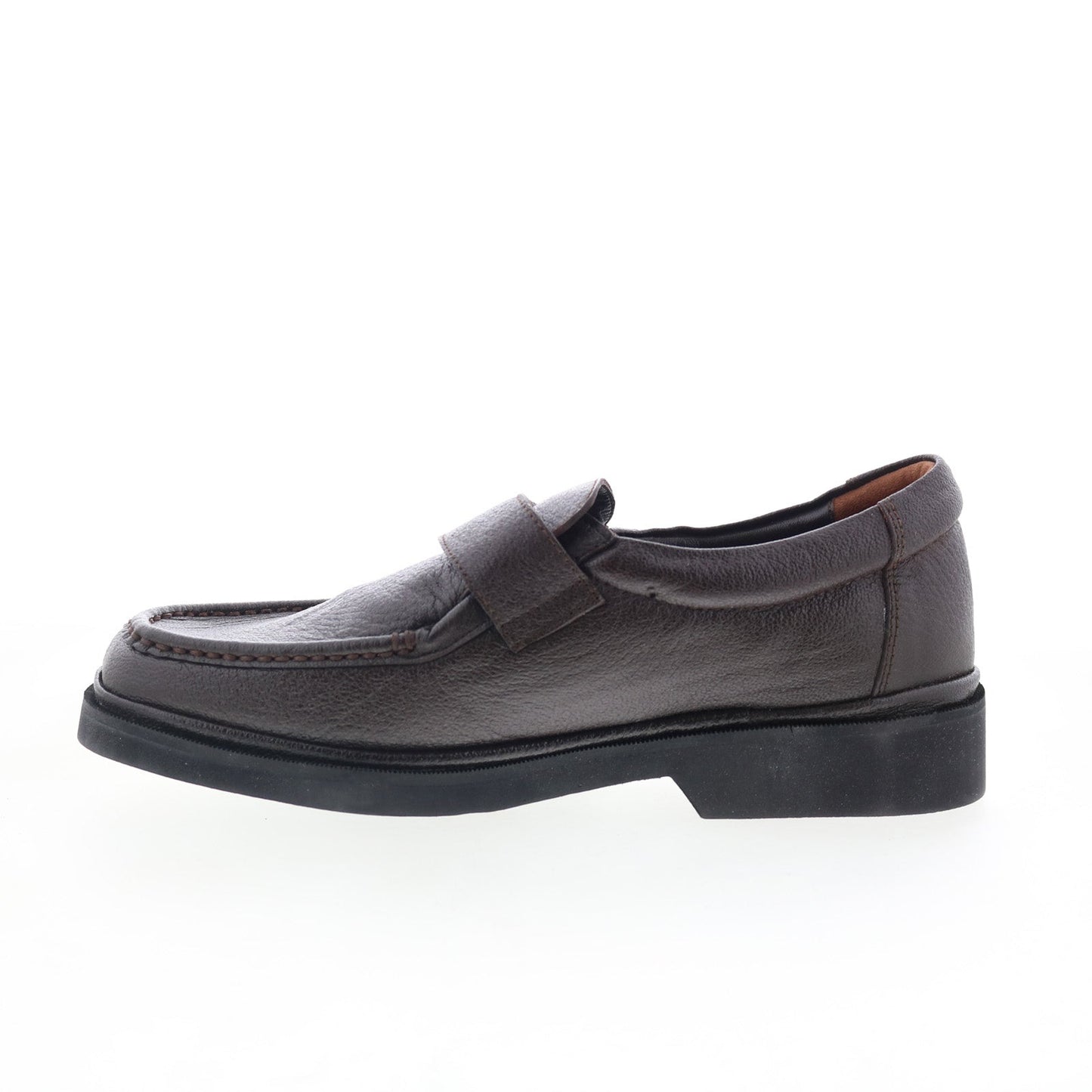 Hitchcock 7192 Mens Brown Extra Wide 3E Leather Loafers Casual Shoes
