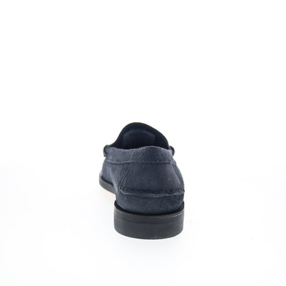 Sebago Classic Dan Flesh Out Mens Blue Suede Loafers & Slip Ons Penny Shoes