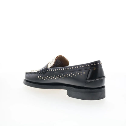 Sebago Dan Studs 77112RW-987 Mens Black Loafers & Slip Ons Penny Shoes