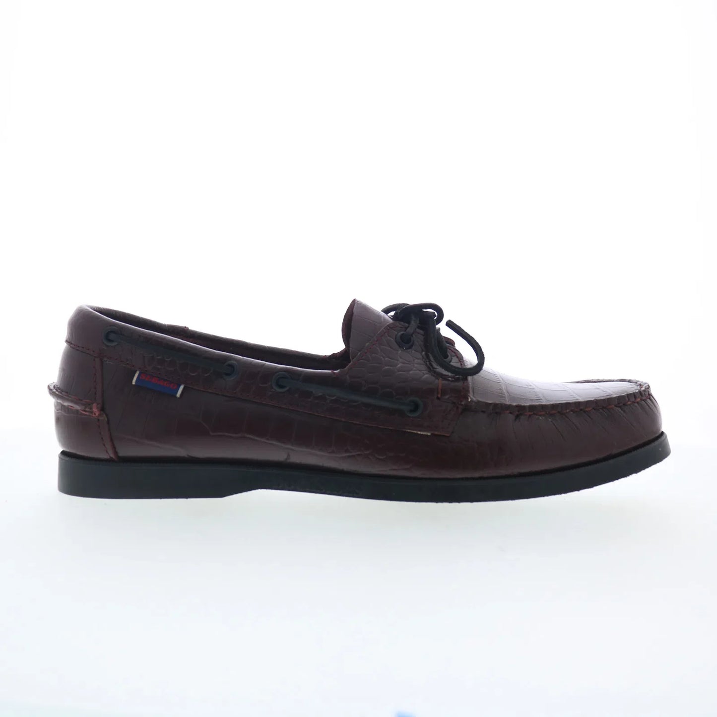 Sebago Portland Exotic Mens Burgundy Leather Loafers & Slip Ons Boat Shoes