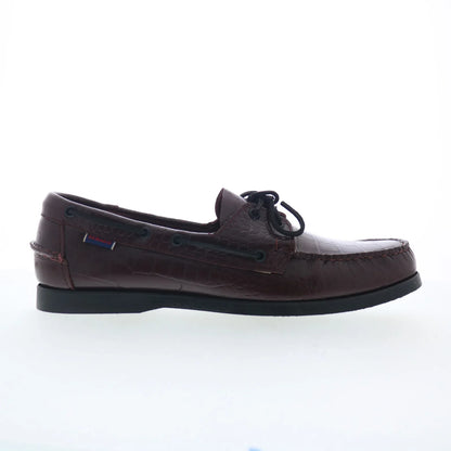 Sebago Portland Exotic Mens Burgundy Leather Loafers & Slip Ons Boat Shoes