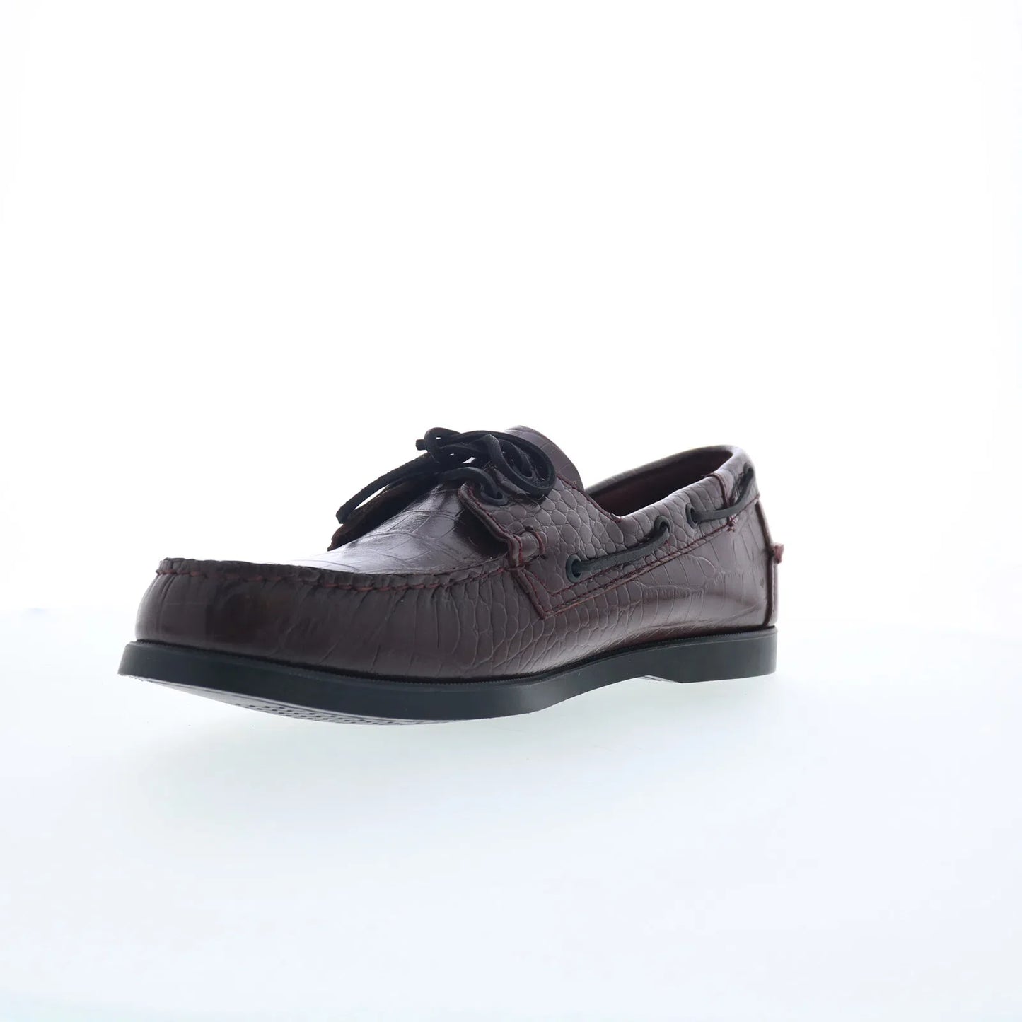 Sebago Portland Exotic Mens Burgundy Leather Loafers & Slip Ons Boat Shoes