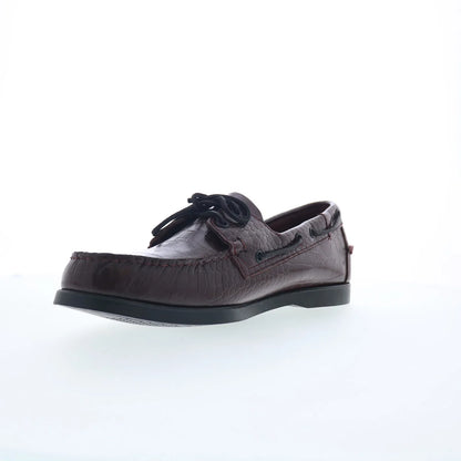 Sebago Portland Exotic Mens Burgundy Leather Loafers & Slip Ons Boat Shoes
