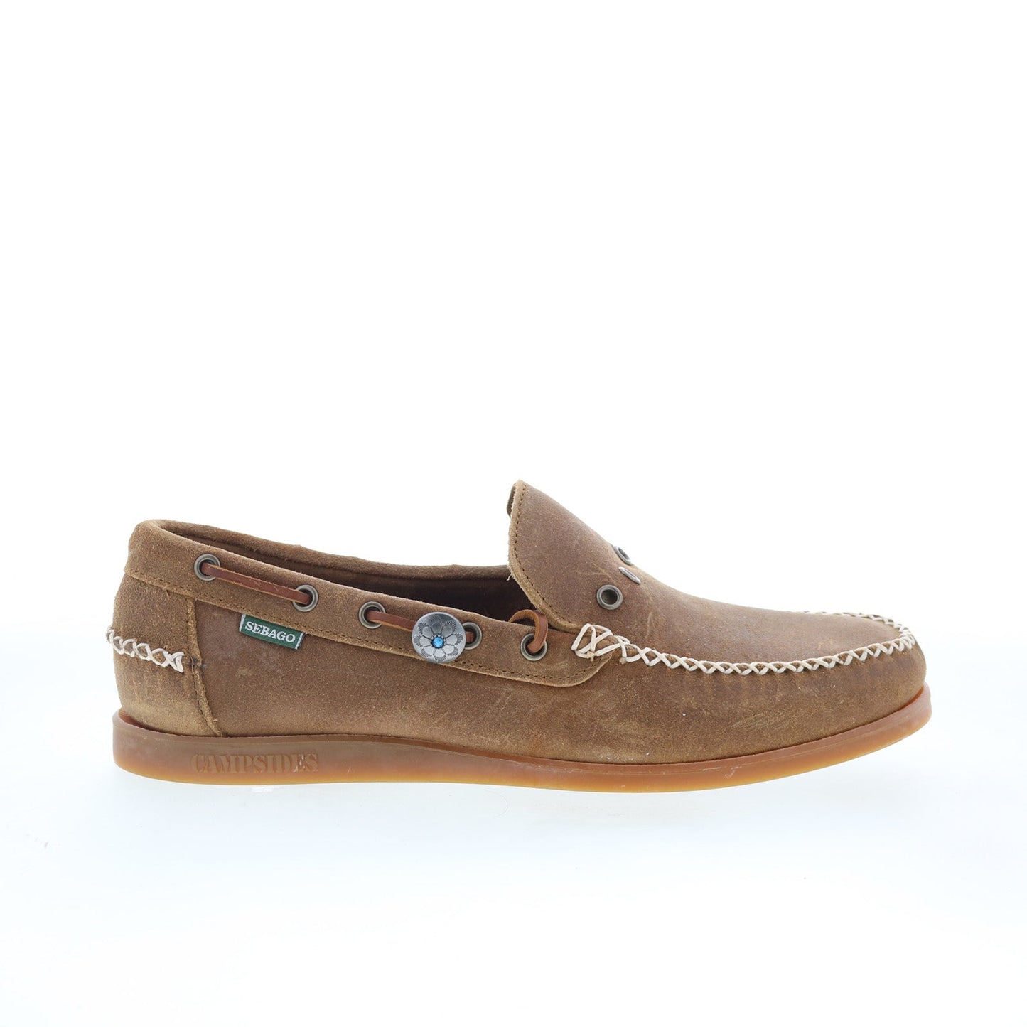 Sebago Scout Waxed Suede Mens Brown Suede Loafers & Slip Ons Boat Shoes