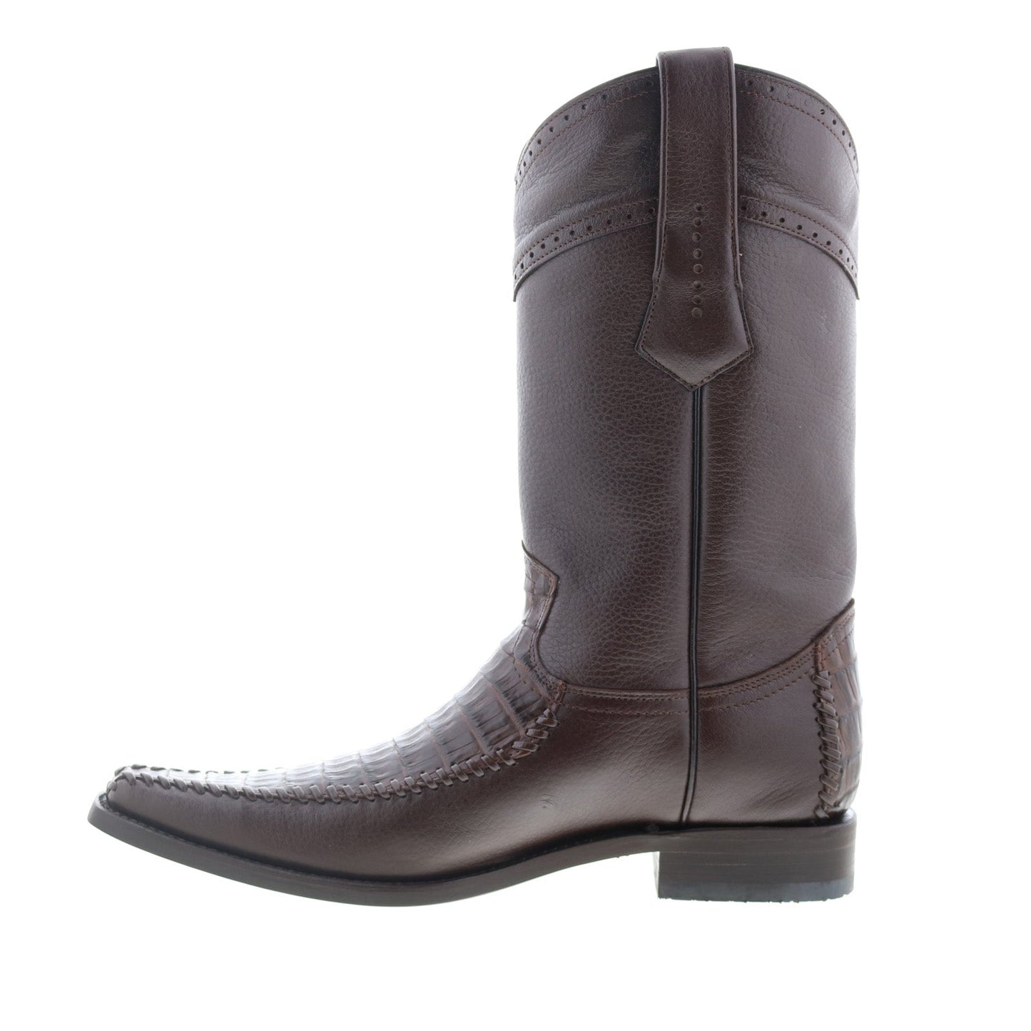 Los Altos Narrow Square Toe Caiman Belly Mens Brown Wide Cowboy Western Boots