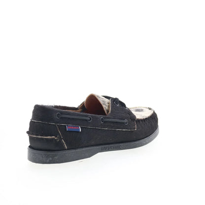 Sebago Portland Raw 781148W-987 Mens Black Loafers & Slip Ons Boat Shoes