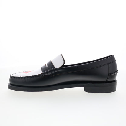 Sebago Classic Dan Gambling Mens Black Leather Loafers & Slip Ons Penny Shoes