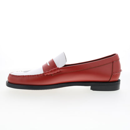 Sebago Classic Dan Gambling Mens Red Leather Loafers & Slip Ons Penny Shoes