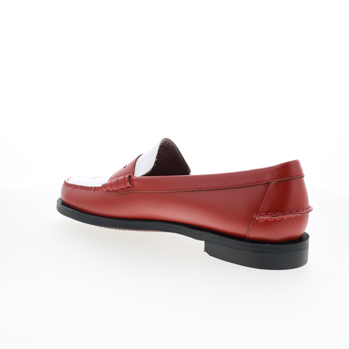 Sebago Classic Dan Gambling Mens Red Leather Loafers & Slip Ons Penny Shoes