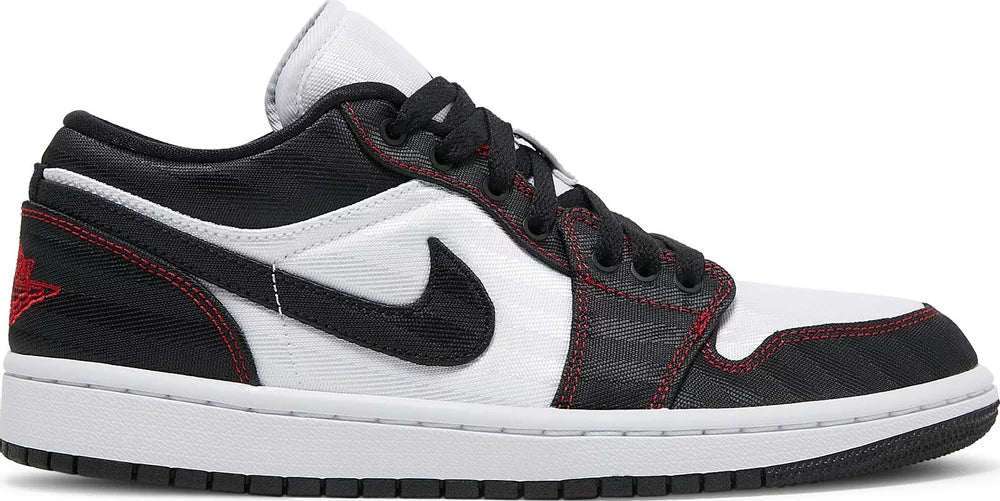 Nike Womens Air Jordan 1 Low SE Utility Sneakers - 'White Black Red'