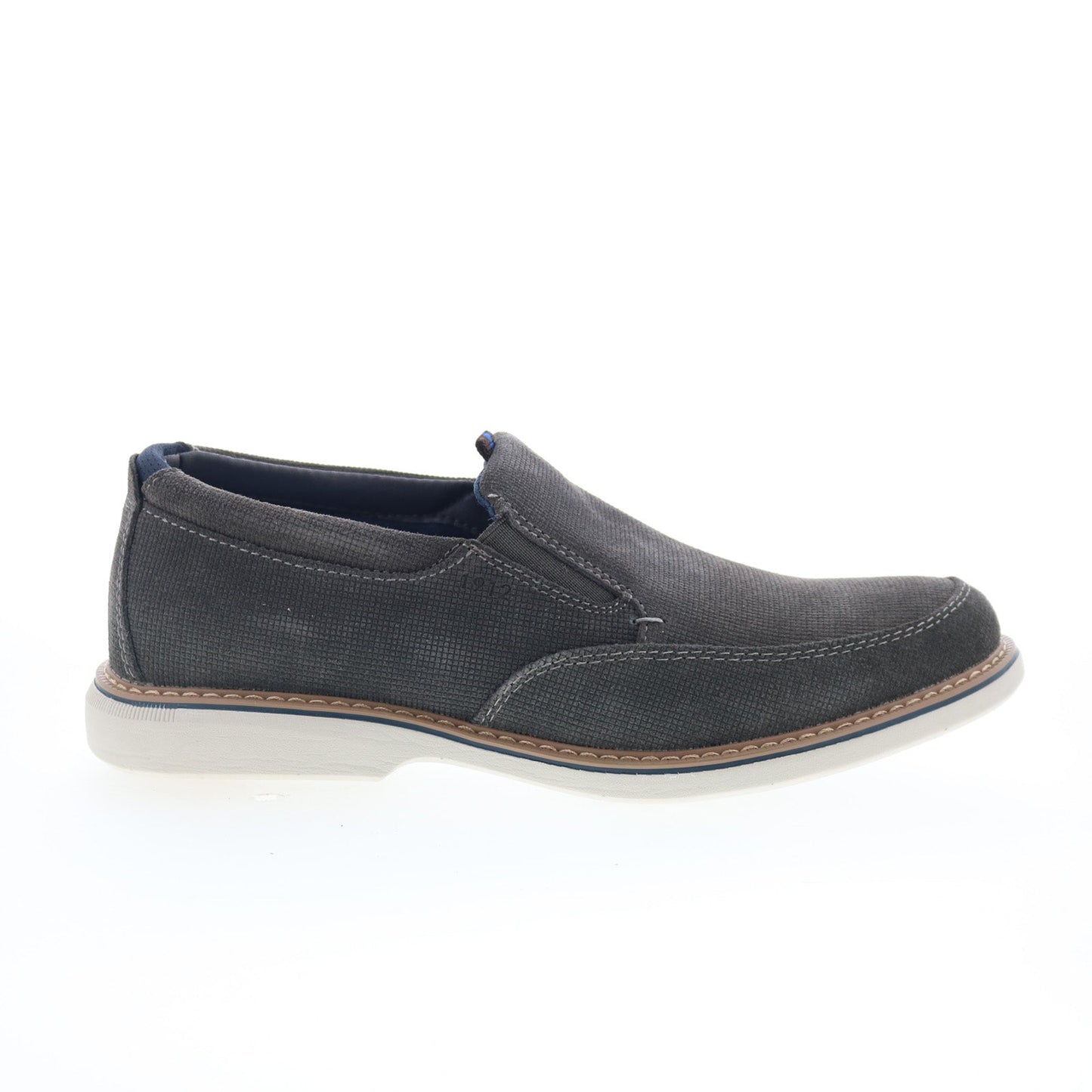 Nunn Bush Otto Moc Toe Slip On Mens Gray Wide Loafers Casual Shoes