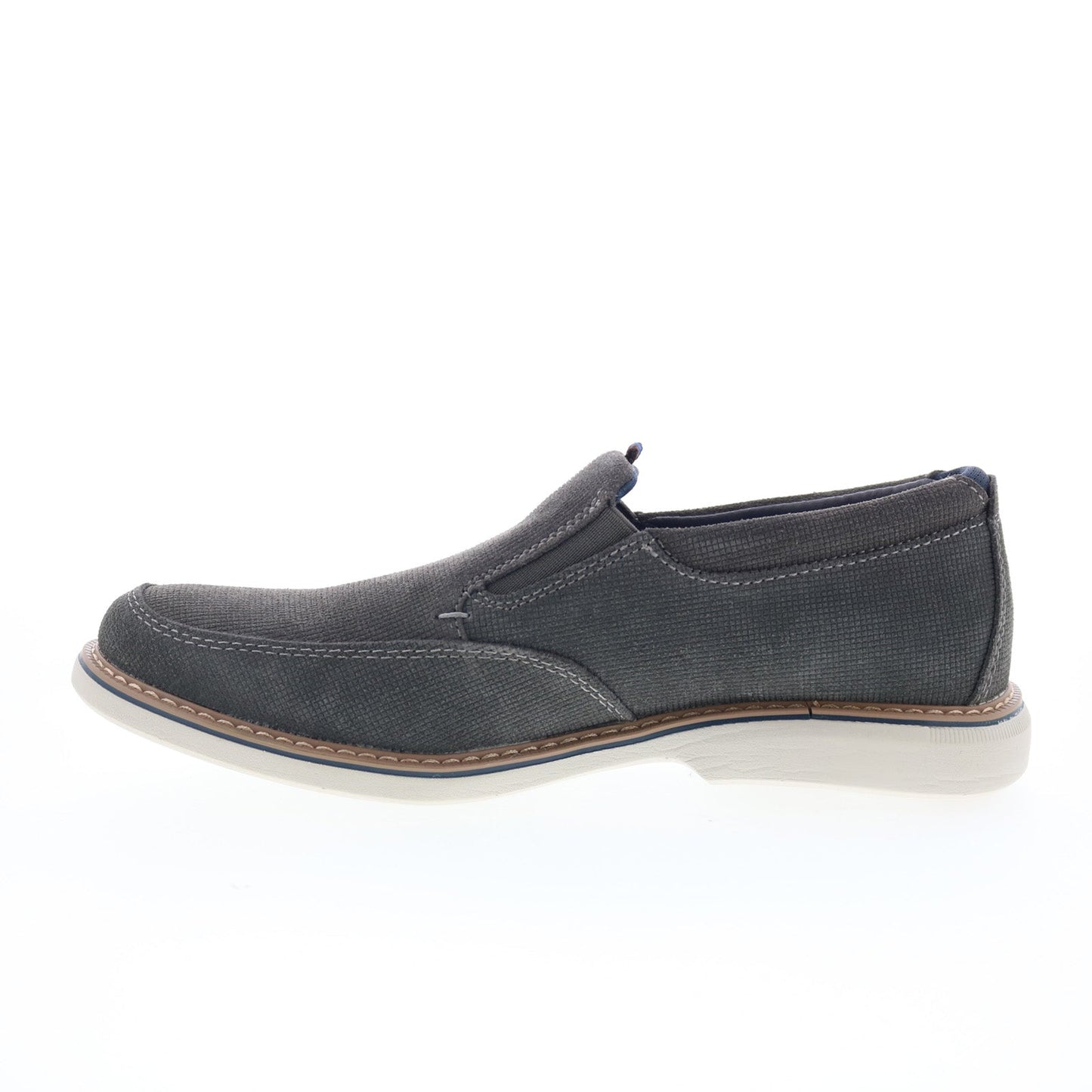 Nunn Bush Otto Moc Toe Slip On Mens Gray Extra Wide Loafers Casual Shoes