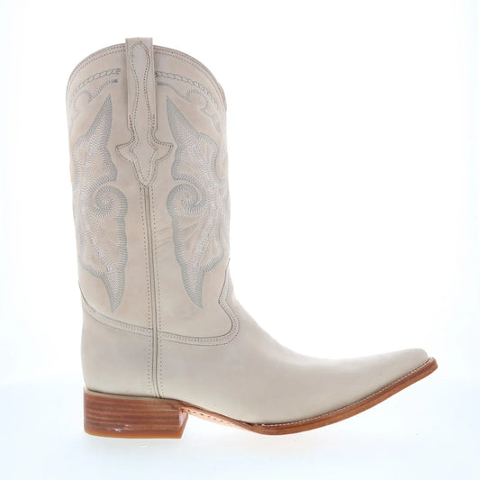 Los Altos Suede Boots XXX-Toe 956304 Mens Beige Wide Cowboy Western Boots
