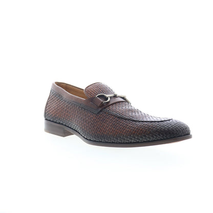 Mezlan Woven Leather Horsebit Loafers 9897 Mens Brown Loafers Casual Shoes