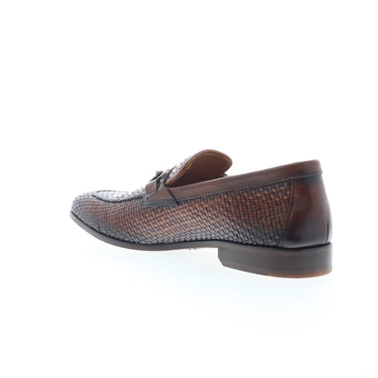 Mezlan Woven Leather Horsebit Loafers 9897 Mens Brown Loafers Casual Shoes