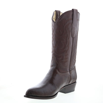 Los Altos J-Toe Ring Lizard 990607 Mens Brown Wide Cowboy Western Boots