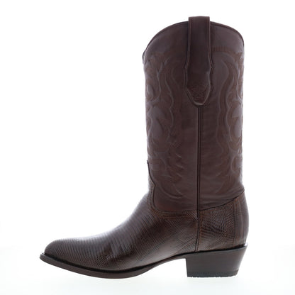 Los Altos J-Toe Ring Lizard 990607 Mens Brown Wide Cowboy Western Boots