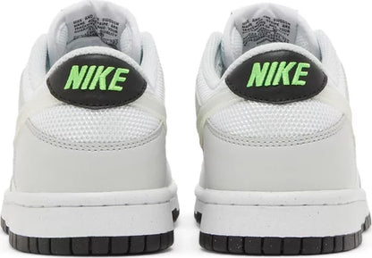 Nike Grade School Womens Dunk Low Sneakers - 'Glitch Swoosh White Grey'