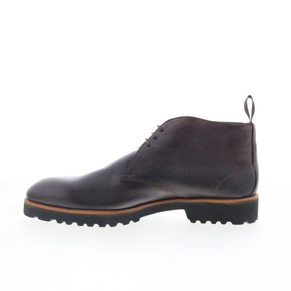 Di Bianco Alba Mens Brown Leather Lace Up Chukkas Boots