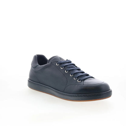 Di Bianco Arsoli Mens Blue Leather Lace Up Lifestyle Sneakers Shoes