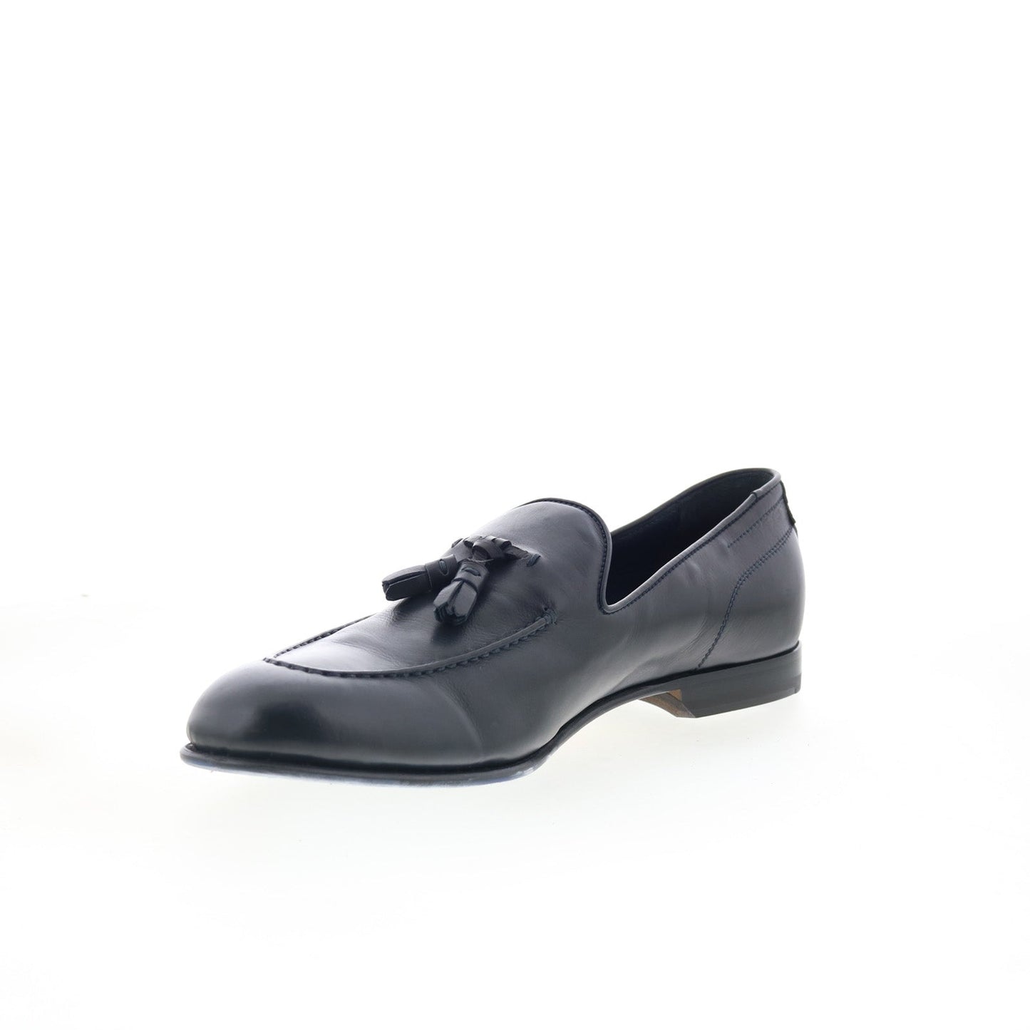 Di Bianco Bari Mens Blue Leather Slip On Loafers & Slip Ons Casual Shoes