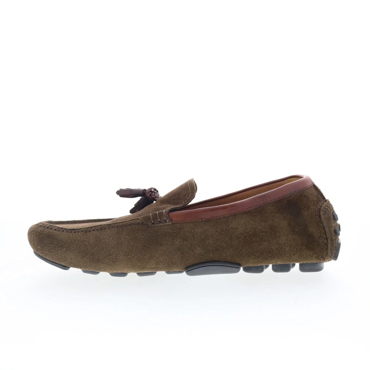 Di Bianco Benzoni Mens Brown Suede Slip On Loafers & Slip Ons Casual Shoes