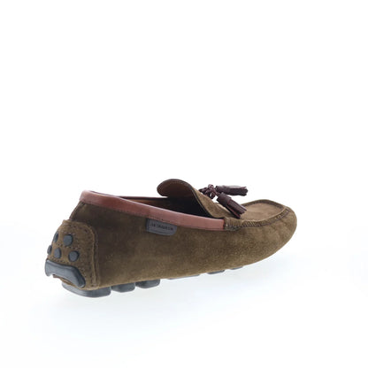 Di Bianco Benzoni Mens Brown Suede Slip On Loafers & Slip Ons Casual Shoes