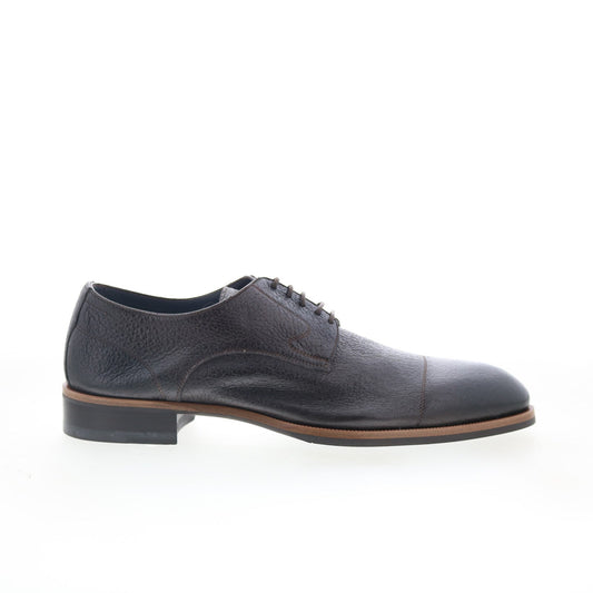 Di Bianco Bergamo Mens Brown Leather Lace Up Oxfords & Lace Ups Cap Toe Shoes